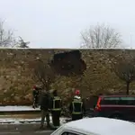 Los técnicos evaluan los daños de la muralla de Soria