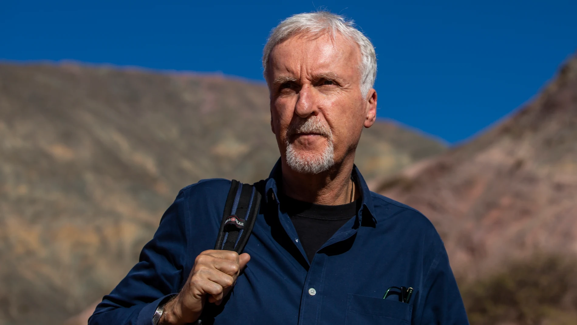 FILE - Director James Cameron walks in Purmamarca, Jujuy province, Argentina, on June 8, 2023. Cameron says the search operation for a deep-sea tourist sub turned into a “nightmarish charade” that prolonged the agony of the families of the passengers. Cameron told the BBC in an interview broadcast on Friday June 23, 2023 that he "felt in my bones” that the Titan submersible had been lost soon after he heard it had lost contact with the surface during its descent to the wreckage of the ocean l...