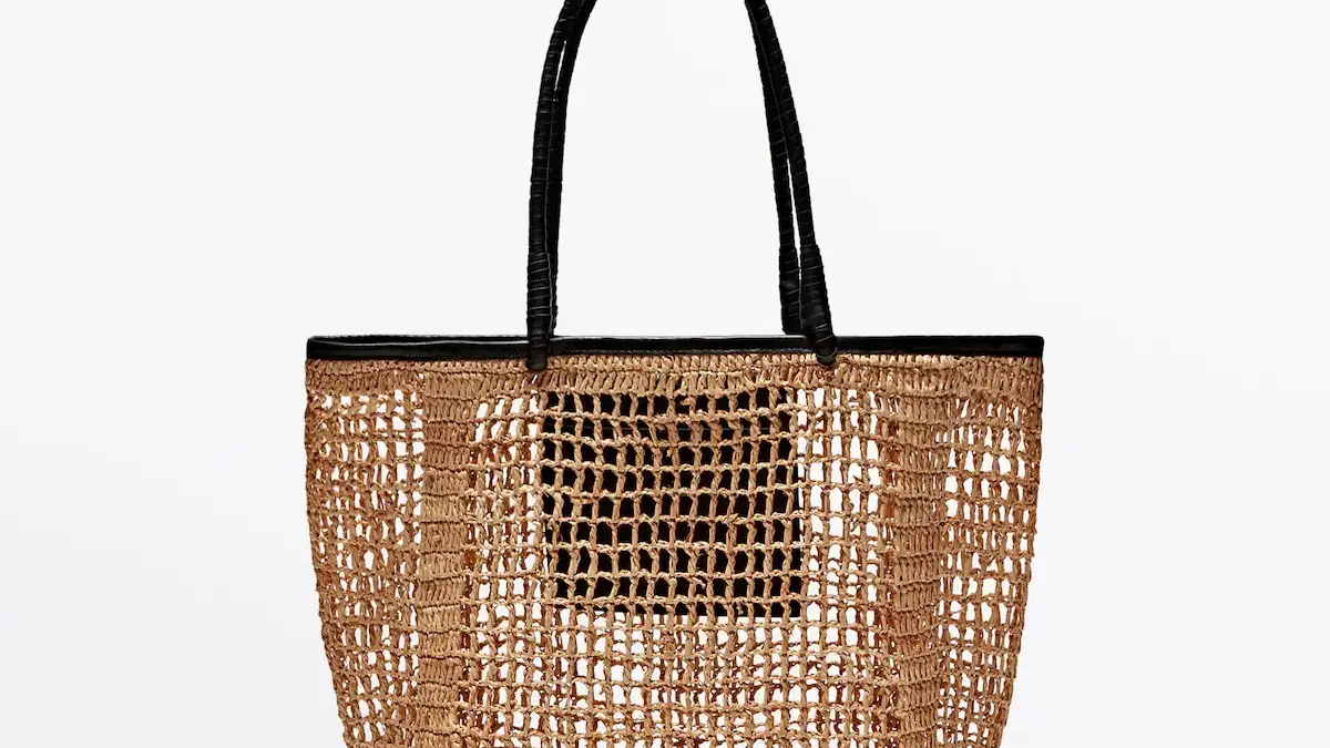 Bolso shopper rafia calado