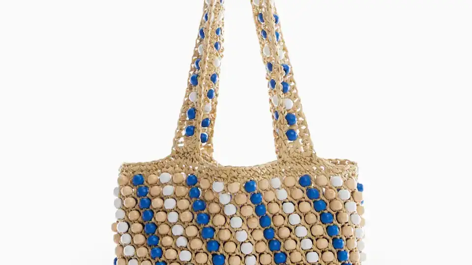 Bolso fibra natural abalorios