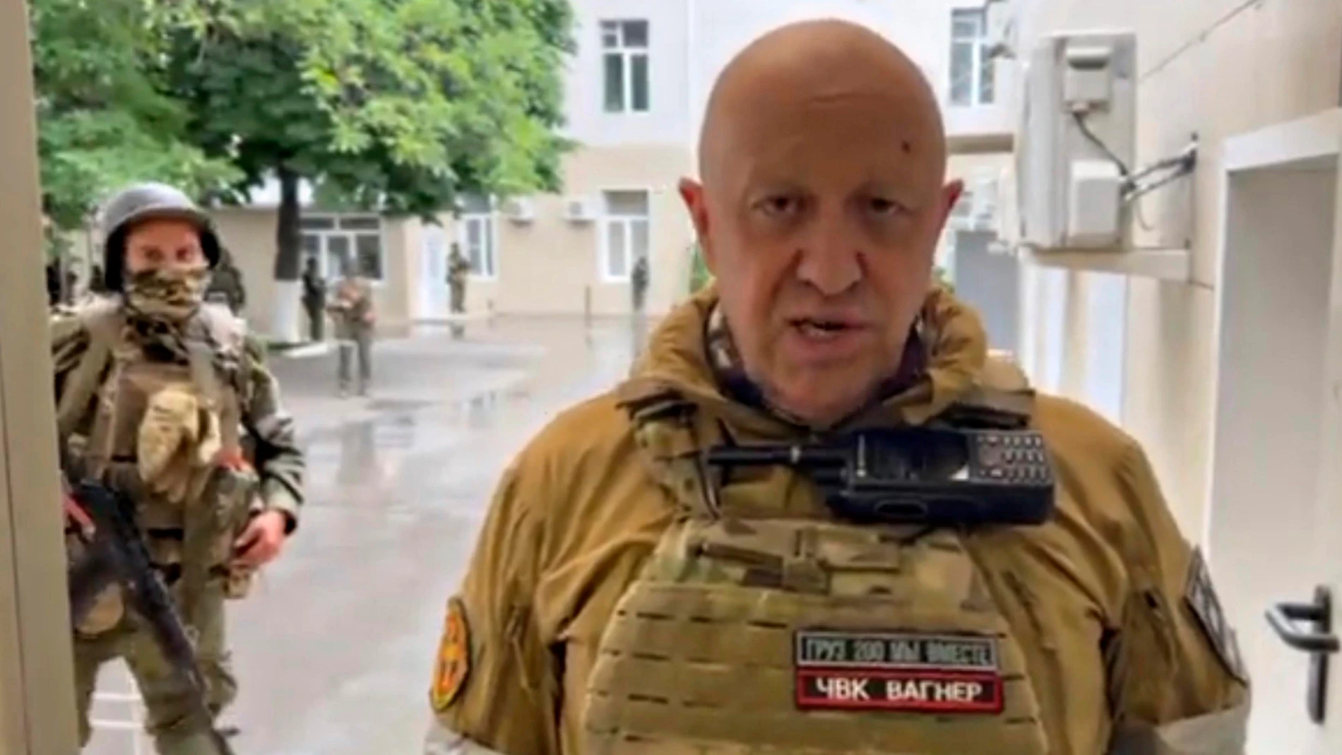 June 24, 2023, Rostov-on-Don, Donetsk Oblast, Ukraine: A screen grab of Russian Yevgeny Prigozhin, owner of the Wagner Group of mercenaries broadcasting from inside the Russian Military Southern District headquarters surrounded by his loyal fighters, June 24, 2023 in Rostov-on-Don, Russia. Prigozhin launched a rebellion against Moscow accusing the government of lying to the nation and corruption. 24/06/2023