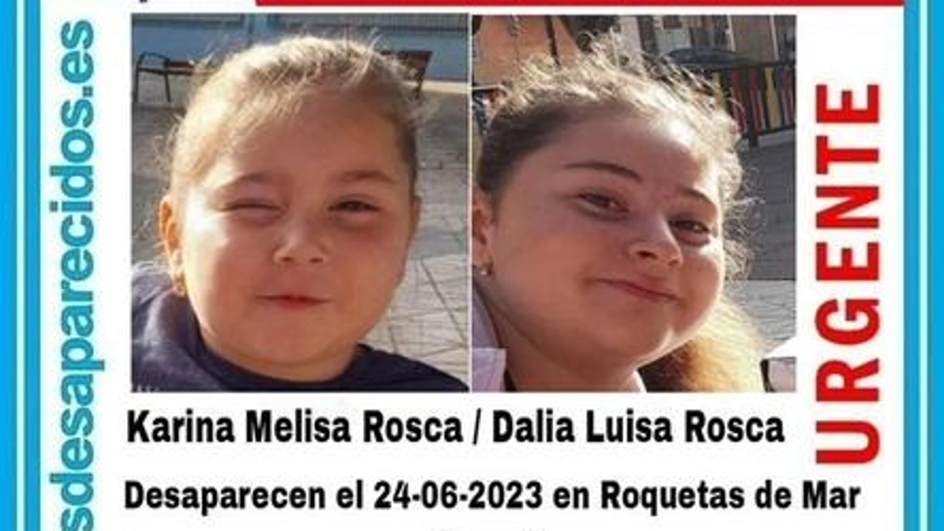 Desaparecidas dos menores de cuatro y nueve años de edad en Roquetas de Mar (Almería) desde el pasado sábadoSOS DESAPARECIDOS26/06/2023
