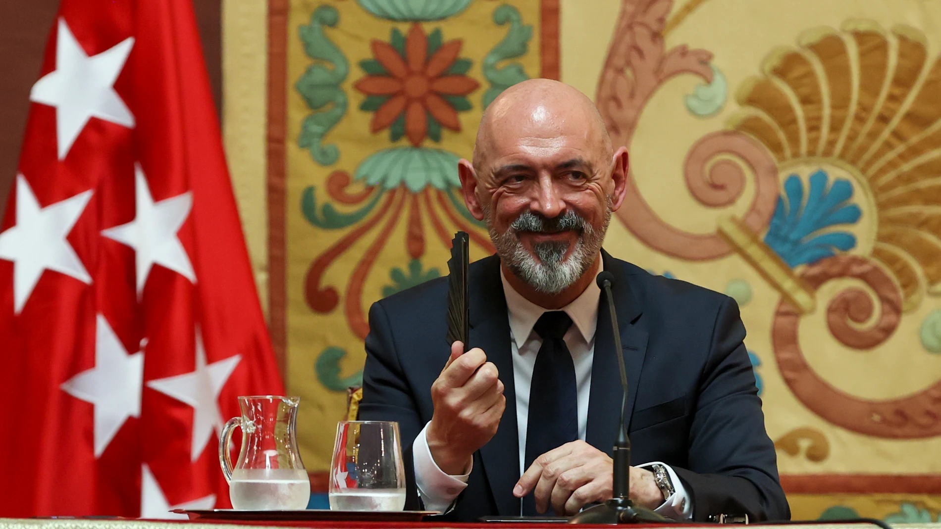 MADRID, 27/06/2023.- El nuevo rector de la UCM, Joaquín Goyache, durante su intervención en el acto de toma de posesión de su nuevo cargo, este martes en Madrid. EFE/Kiko Huesca