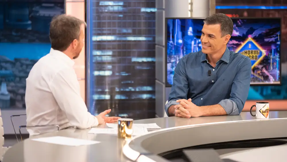Pedro Sánchez con Pablo Motos en El Hormiguero.
