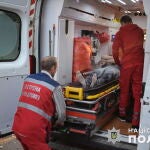 At least two people died and 22 others injured after a rocket hit downtown Kramatorsk