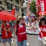 Manifestantes de CCOO en Madrid