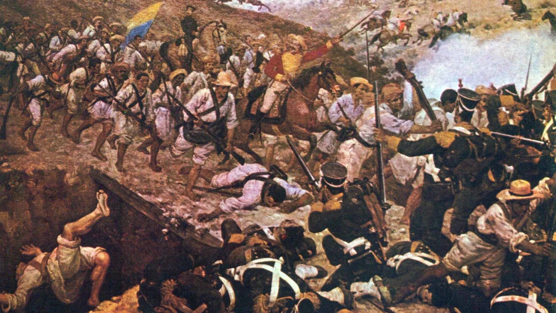 Imagen de la batalla de Boyacá, obra de Martín Tovar y Tovar, que fue una victoria decisiva de los revolucionarios