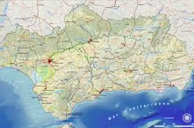 ¿Cuál es la mayor distancia que se puede recorrer en línea recta dentro del territorio andaluz??