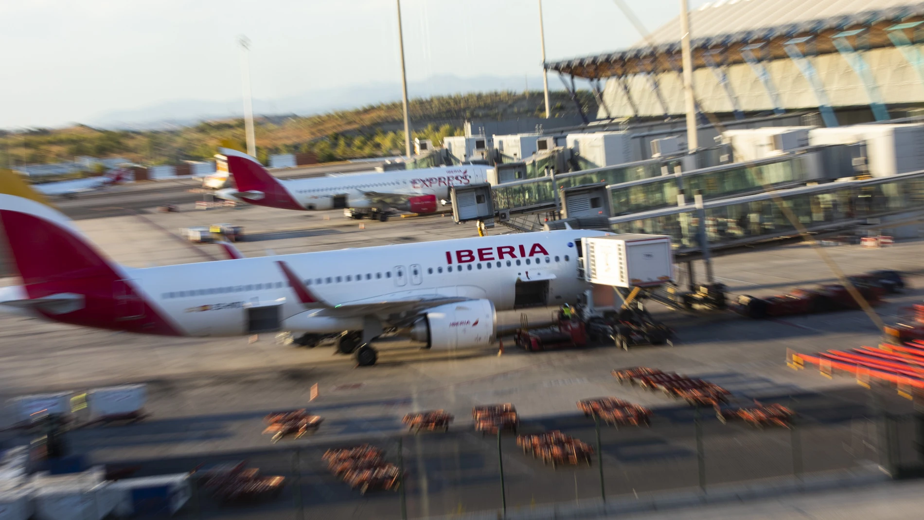 Aviones de la compañía Iberia en el Aeropuerto de Adolfo Suárez Barajas Madrid
