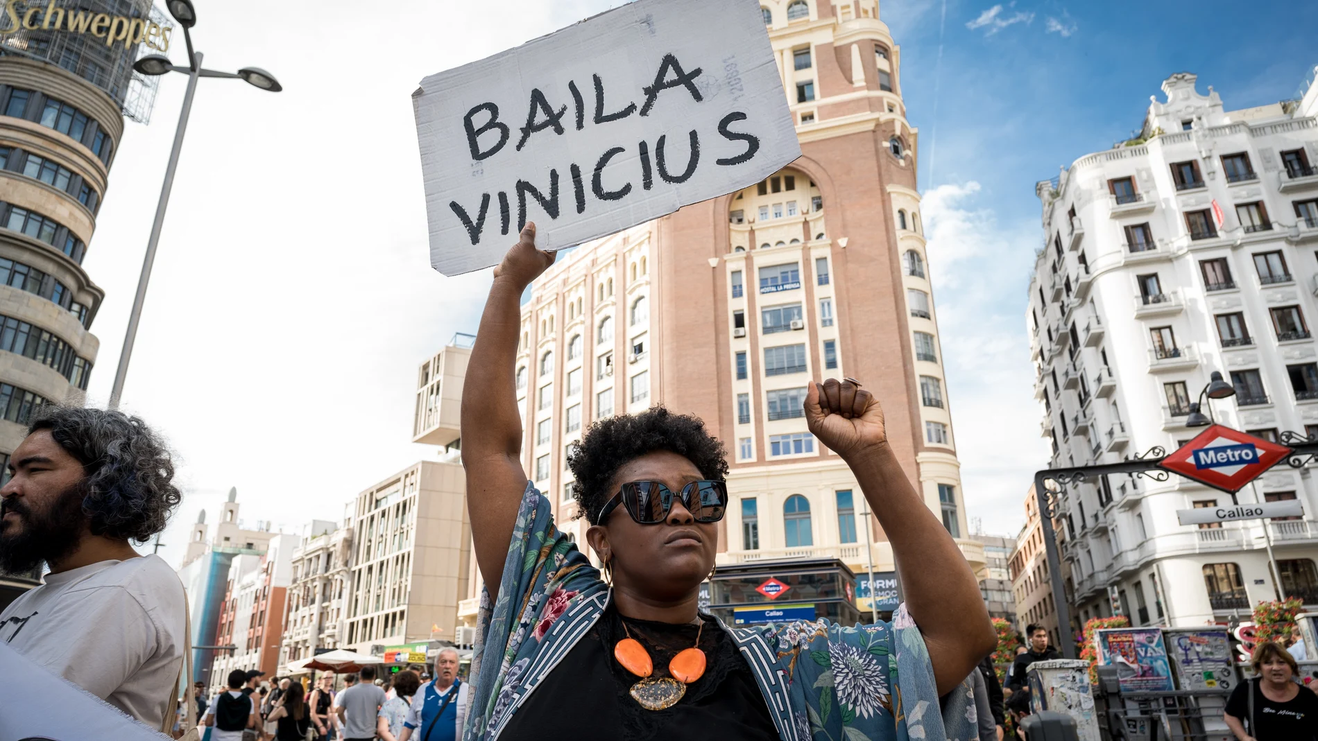 Una concentración contra el racismo en Madrid, en apoyo al futbolista Vinicius