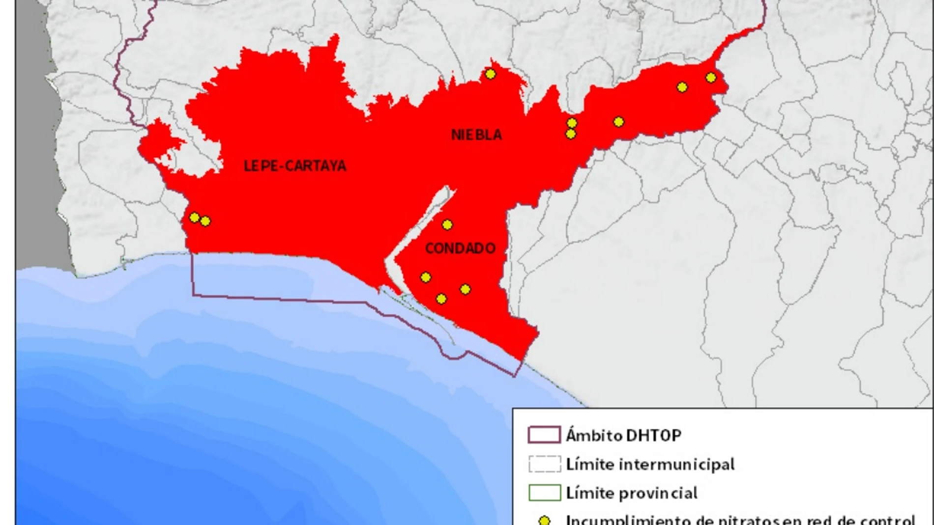 El rojo alerta de la ubicación de aguas subterráneas en mal estado