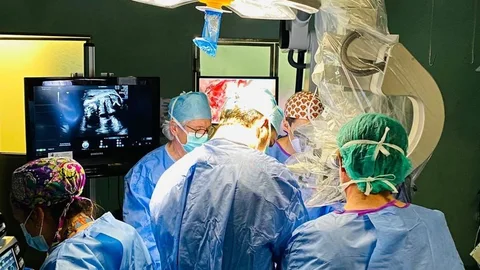 Operación intrauterina de un bebé con espina bífida en el Virgen del Rocío de Sevilla