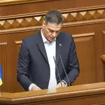 Sánchez, en su intervención ante el parlamento ucraniano