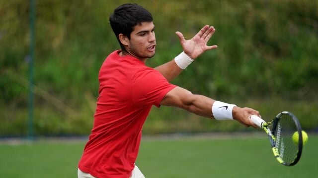 Alcaraz, en un entrenamiento en Londres