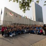 Los estudiantes de EduCaixa en la sede de Naciones Unidas en Nueva York