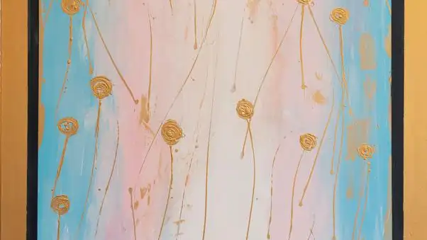Marcelo De Stefano, Flores Doradas / Golden Flowers, 2023 Acrílico sobre lienzo 200 x 150 cm