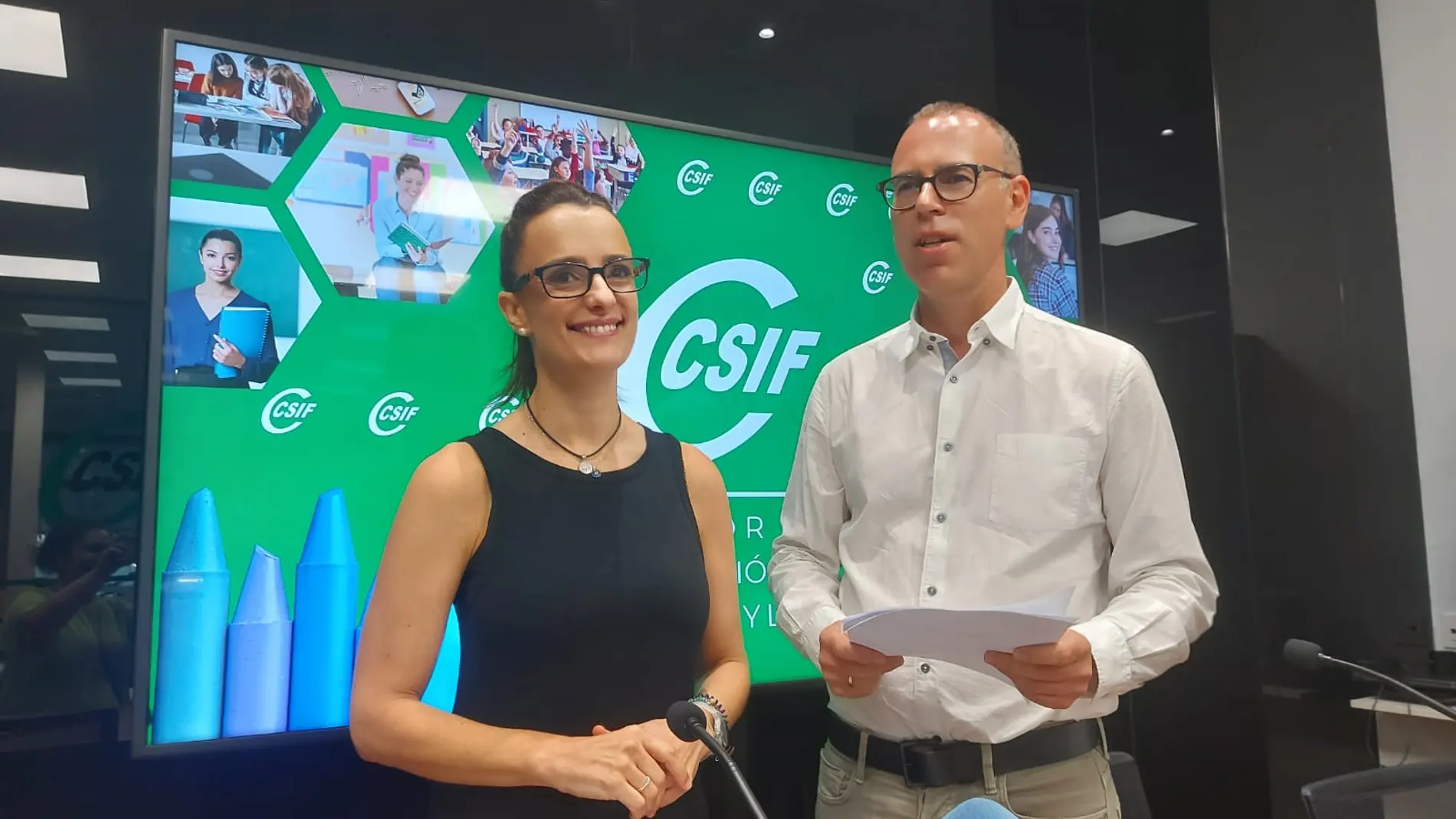 Isabel Madruga junto con Mariano González de CSIF