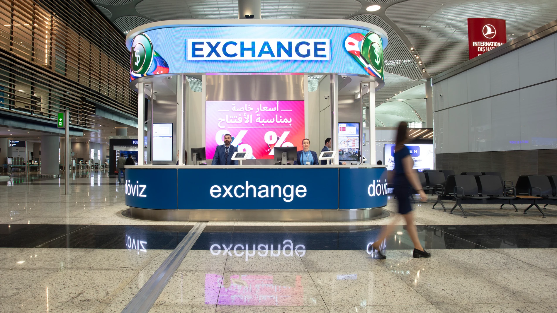 Oficina de Global Exchange en el aeropuerto de Estambul