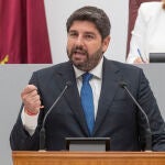 Primera sesión del debate de investidura de Fernando López Miras, del PP, como presidente de Murcia 