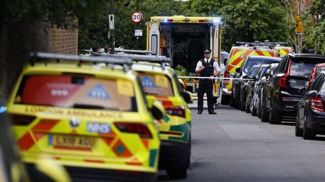 Several people were injured after a car collided with a building at a primary school in Wimbledon