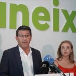 El líder de Ens Uneix, Jorge Rodríguez, ayer durante la rueda de prensa