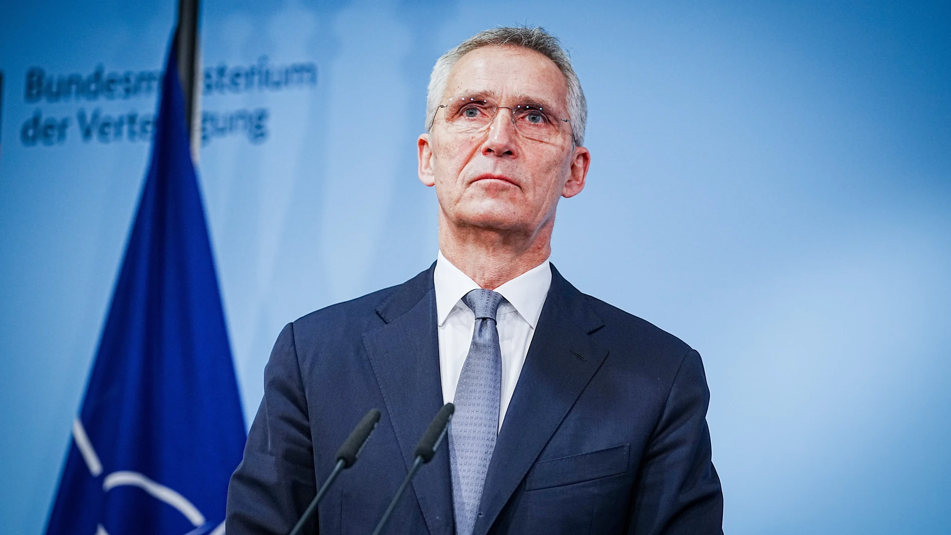 FILED - 24 January 2023, Berlin: Jens Stoltenberg, NATO Secretary General, speaks during a press conference at the German Ministry of Defence. NATO member states have extended the term of Secretary General Jens Stoltenberg until October 1, 2024, the alliance chief tweeted on Tuesday. Photo: Kay Nietfeld/dpa (Foto de ARCHIVO)24/01/2023 ONLY FOR USE IN SPAIN