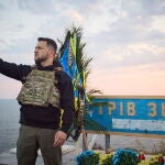 El pesidente Volodomir Zelenski, en la Isla de las Serpientes