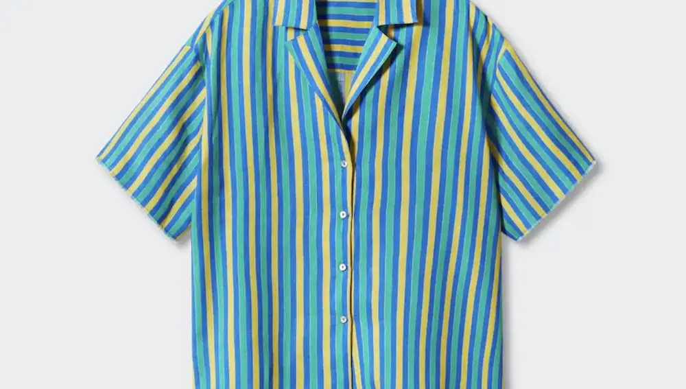 Camisa lino rayas multicolor