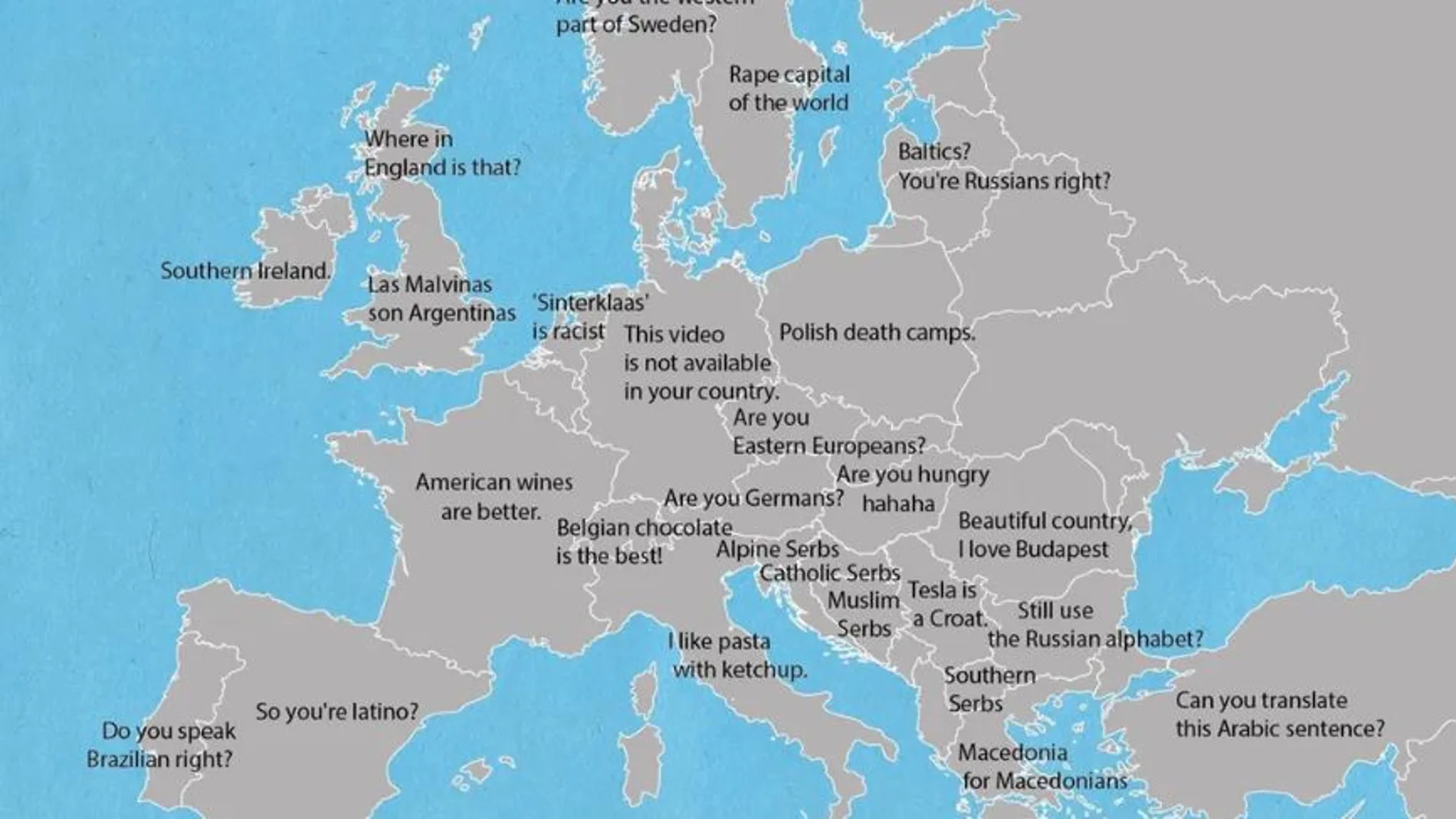 Así se ofende a cada país de Europa, según los usuarios de Reddit