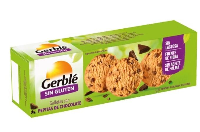 Las galletas con pepitas de chocolate sin gluten de la marca Gerblé. Las autoridades sanitarias están retirando un lote del mercado al contener burundanga y trazas del medicamento atropina
