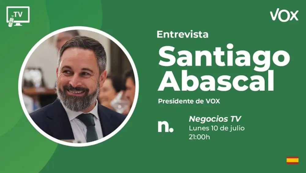 Entrevista a Santiago Abascal en Negocios TV