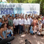 Acto electoral del PP en Murcia con Feijóo y Aznar