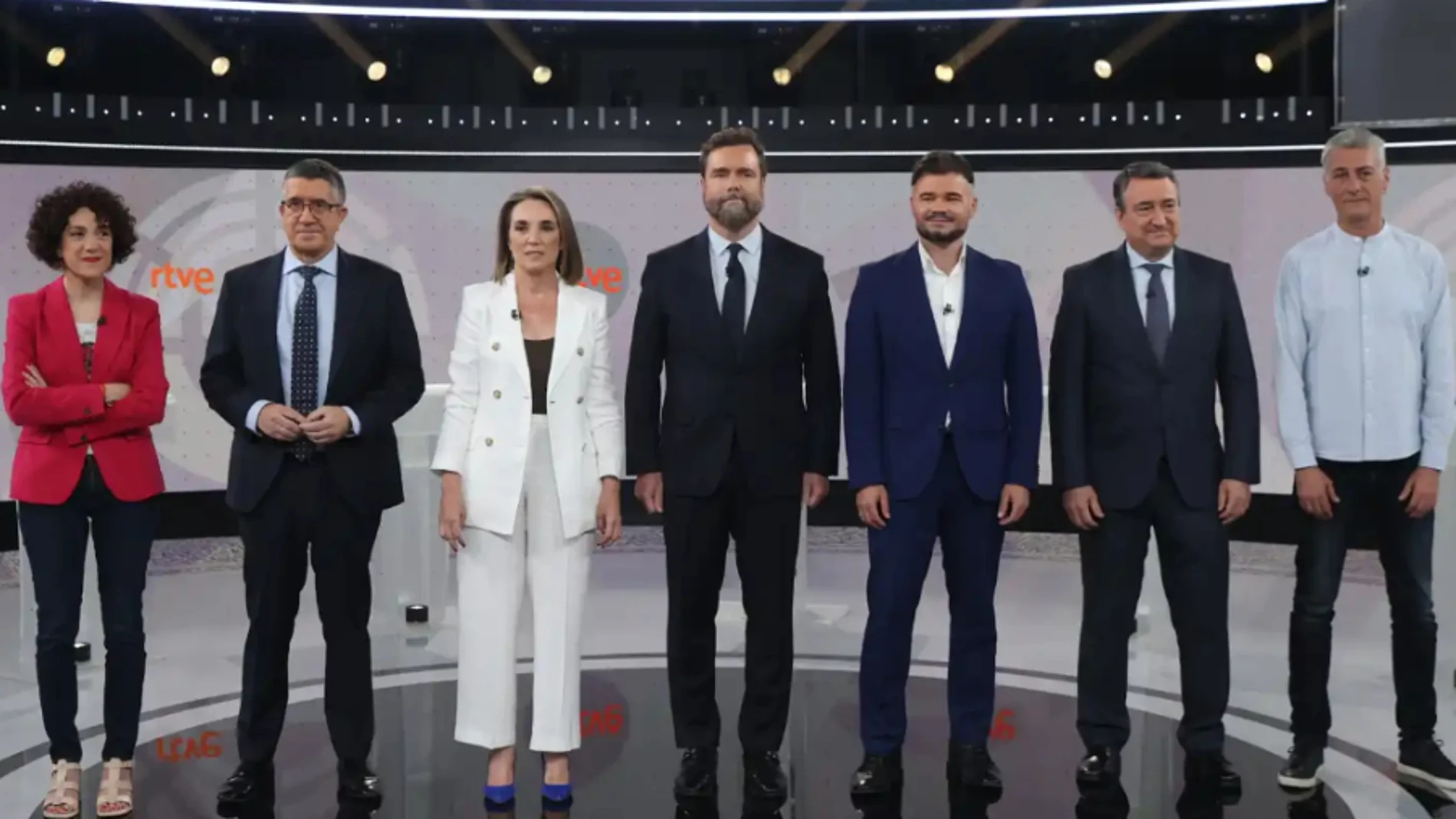 Los representantes políticos del 'Debate a 7' en RTVE