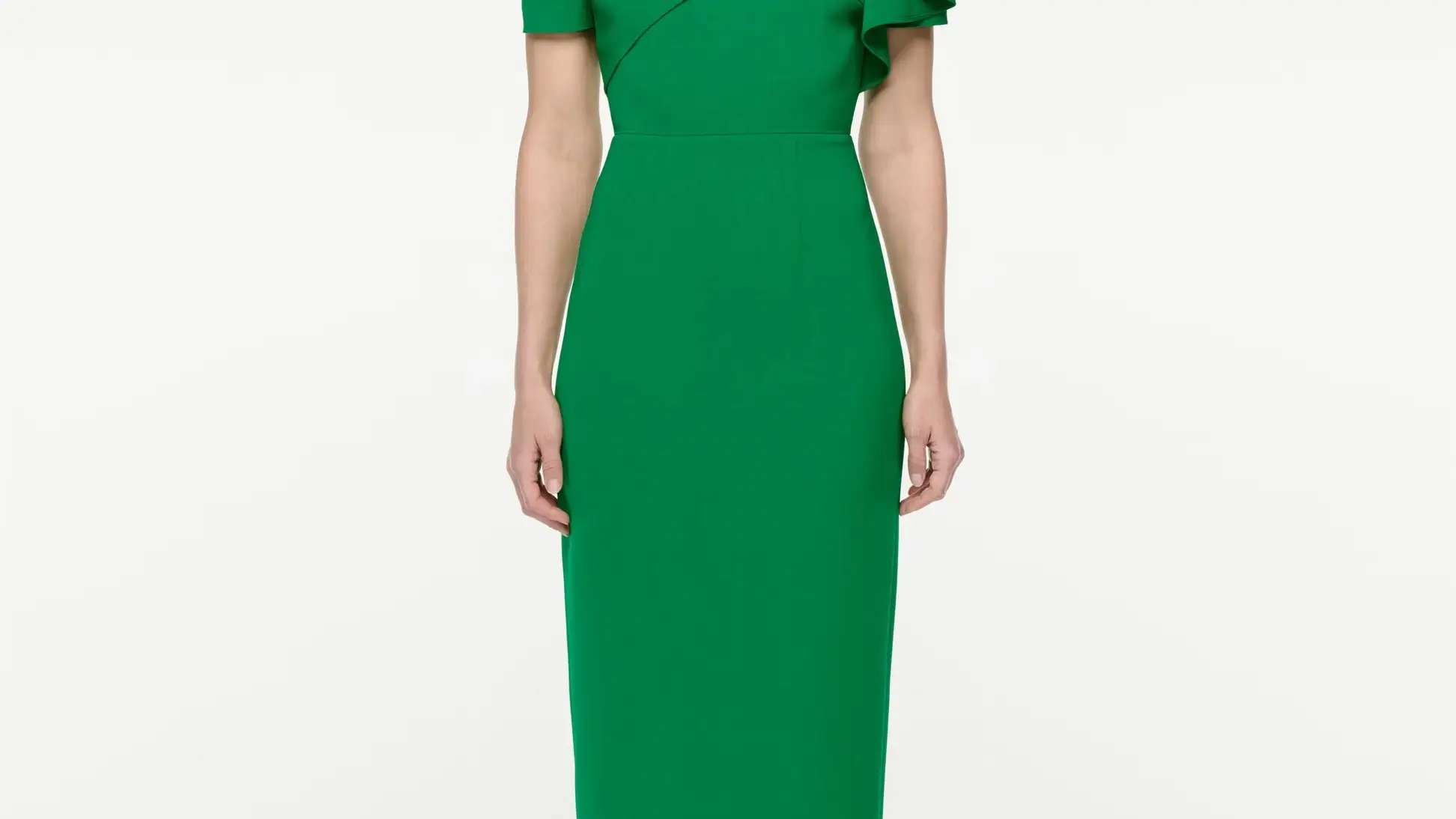 Vestido midi manga corta