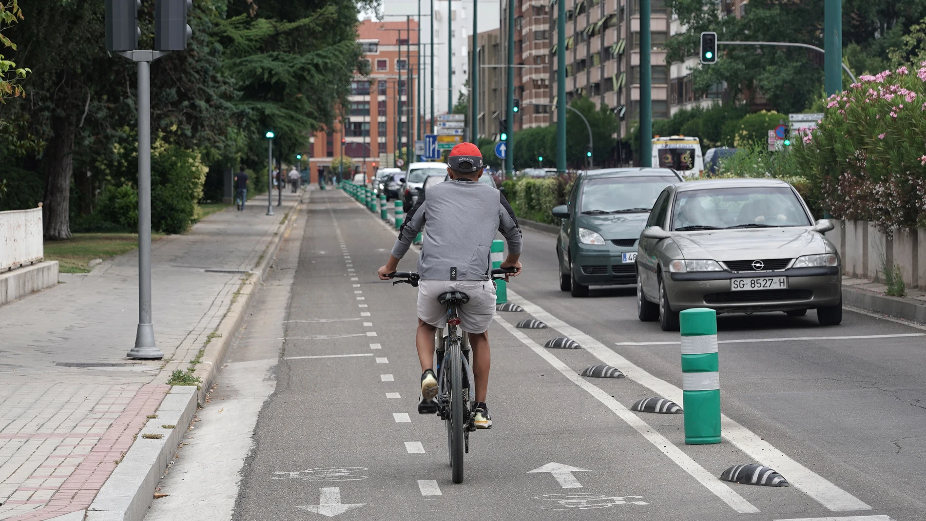 Carril bici en el centro de Valladolid