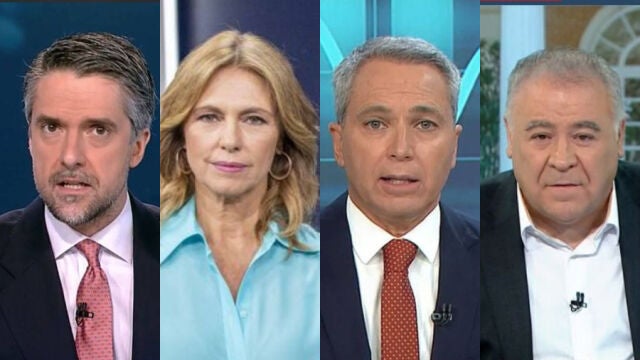 Presentadores de cadenas de televisión dando cobertura a las elecciones 23J