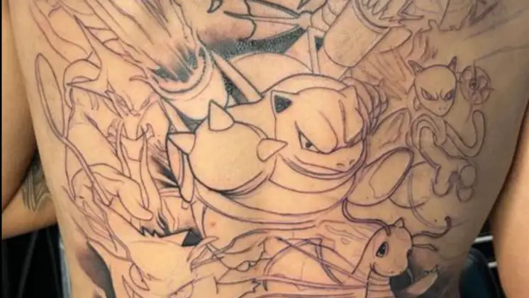 Kyrgios vuelve a sorprender con un tatuaje: su espalda se convierte en lienzo de Pokémon