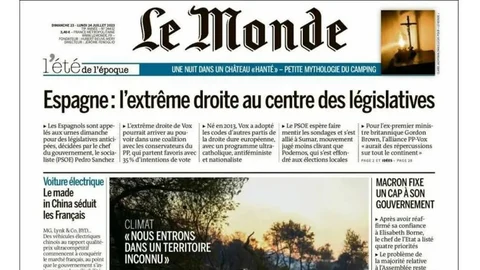 El diario francés "Le Monde" lleva en su portada la cita electoral en España