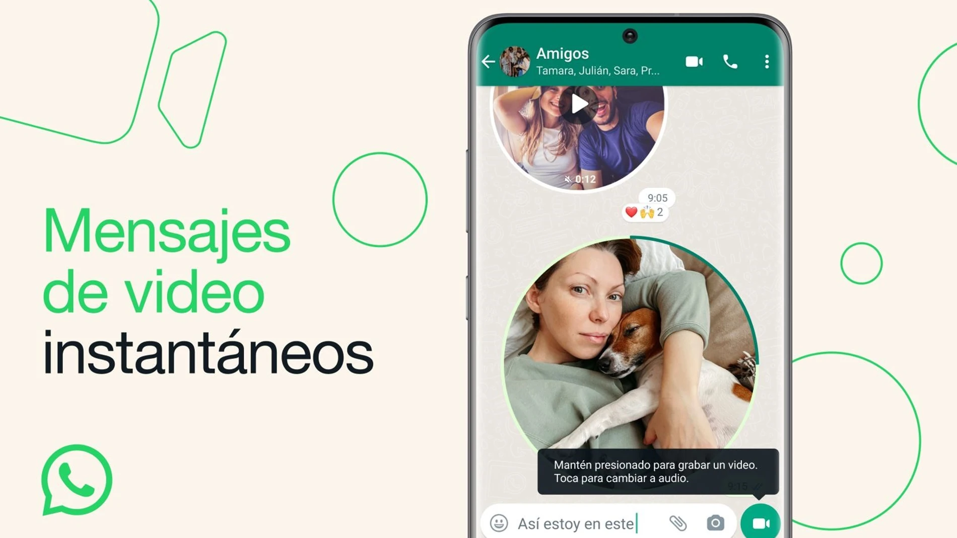 WhatsApp despliega los videomensajes instantáneos, que pueden durar hasta 60 segundos