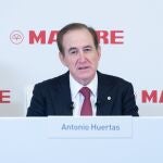 El presidente de Mapfre, Antonio Huertas, presenta los resultados anuales de 2022, en el auditorio de Fundación Mapfre, a 9 de febrero de 2023, en Madrid (España).