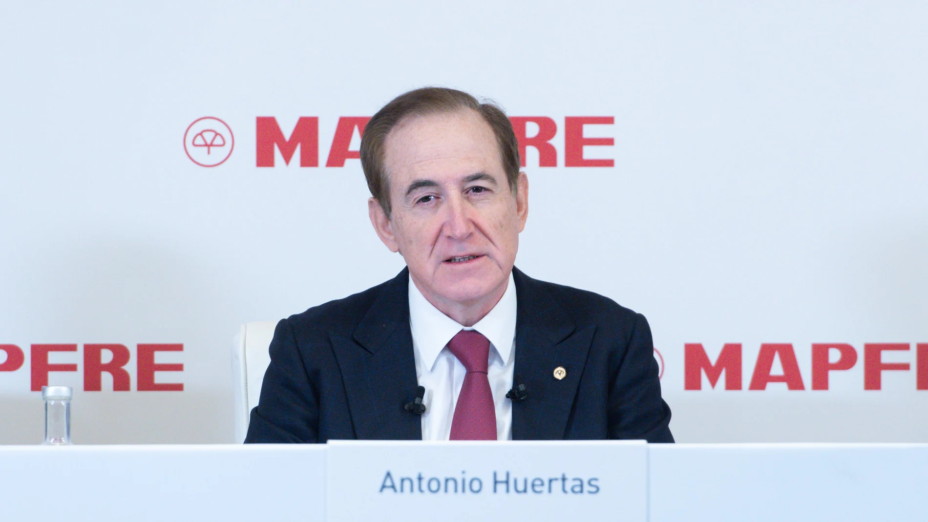 El presidente de Mapfre, Antonio Huertas, presenta los resultados anuales de 2022, en el auditorio de Fundación Mapfre, a 9 de febrero de 2023, en Madrid (España).