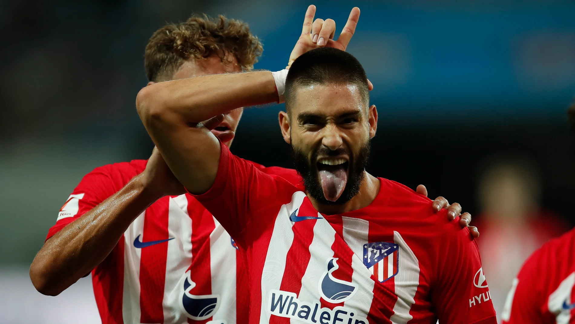 Seoul (Korea, Republic Of), 30/07/2023.- Atletico Madrid's Yannick Carrasco celebrates after scoring during a soccer pre season friendly match between Manchester City vs Atletico Madrid at Sangam World Cup Stadium in Seoul, South Korea, 30 July 2023. (Futbol, Amistoso, Mundial de Fútbol, Corea del Sur, Seúl) EFE/EPA/JEON HEON-KYUN