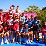 Podio de los equipos