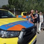 El consejero Suárez-Quiñones hace entrega en Valladolid de siete vehículos todoterreno a Protección Civil