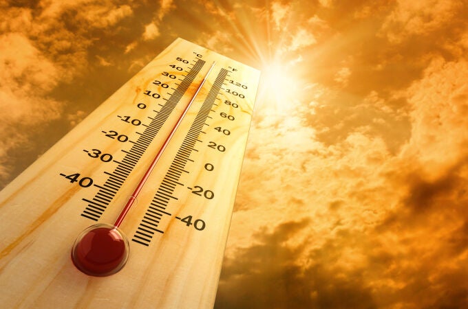 Termómetro disparado del calor