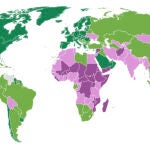 Mapa económico que define el desarrollo de los países según el Banco Mundial