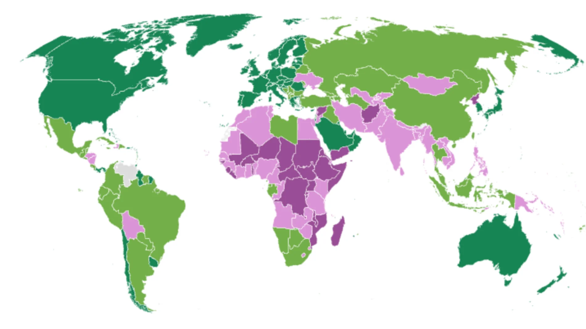 Mapa económico que define el desarrollo de los países según el Banco Mundial3