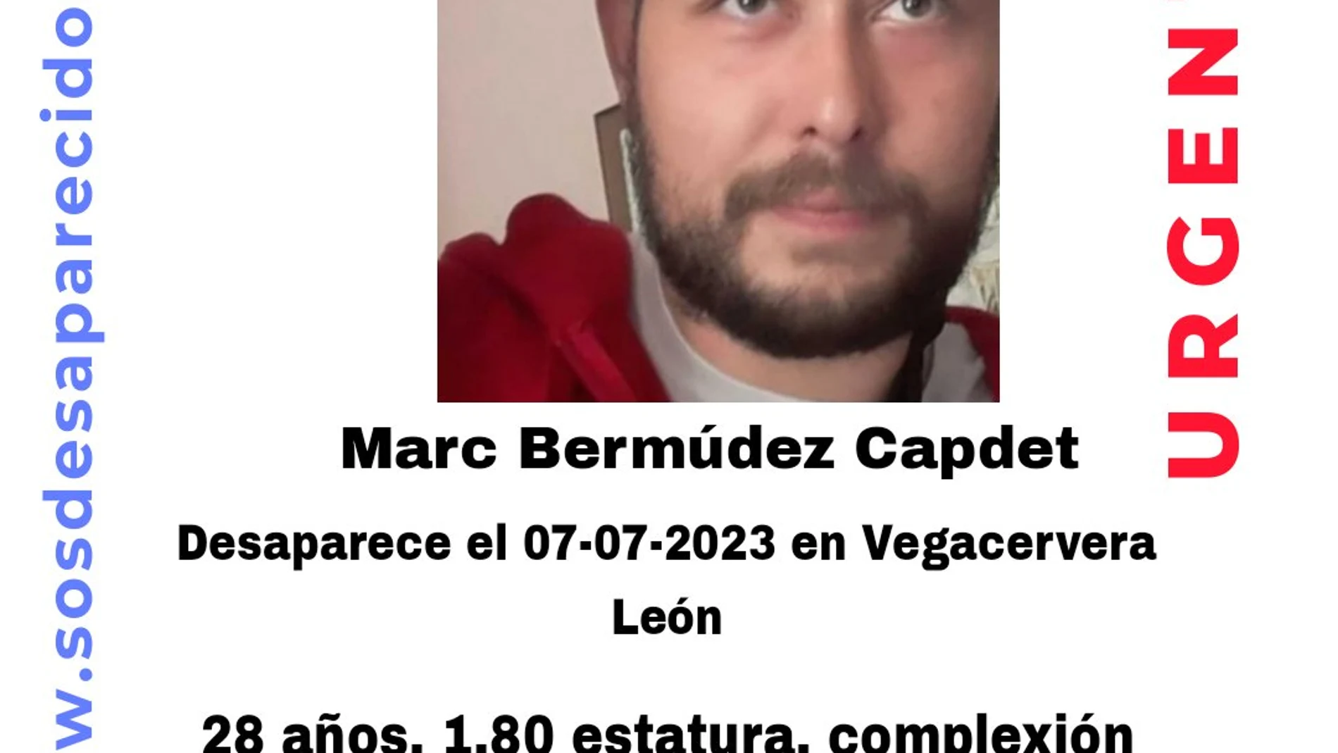 Imagen de Marc Bermúdez Capdet en el cartel de Alerta Desaparecidos