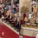 Vídeo: Un hombre entra corriendo con un niño a hombros en una iglesia de Tenerife, lo deja con la virgen y se va