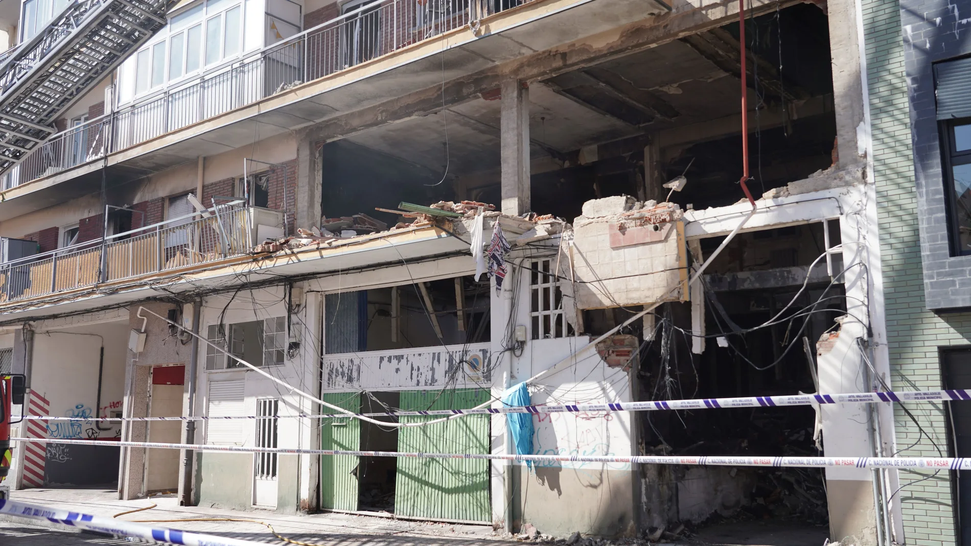 Estado del edificio tras la explosión esta mañana